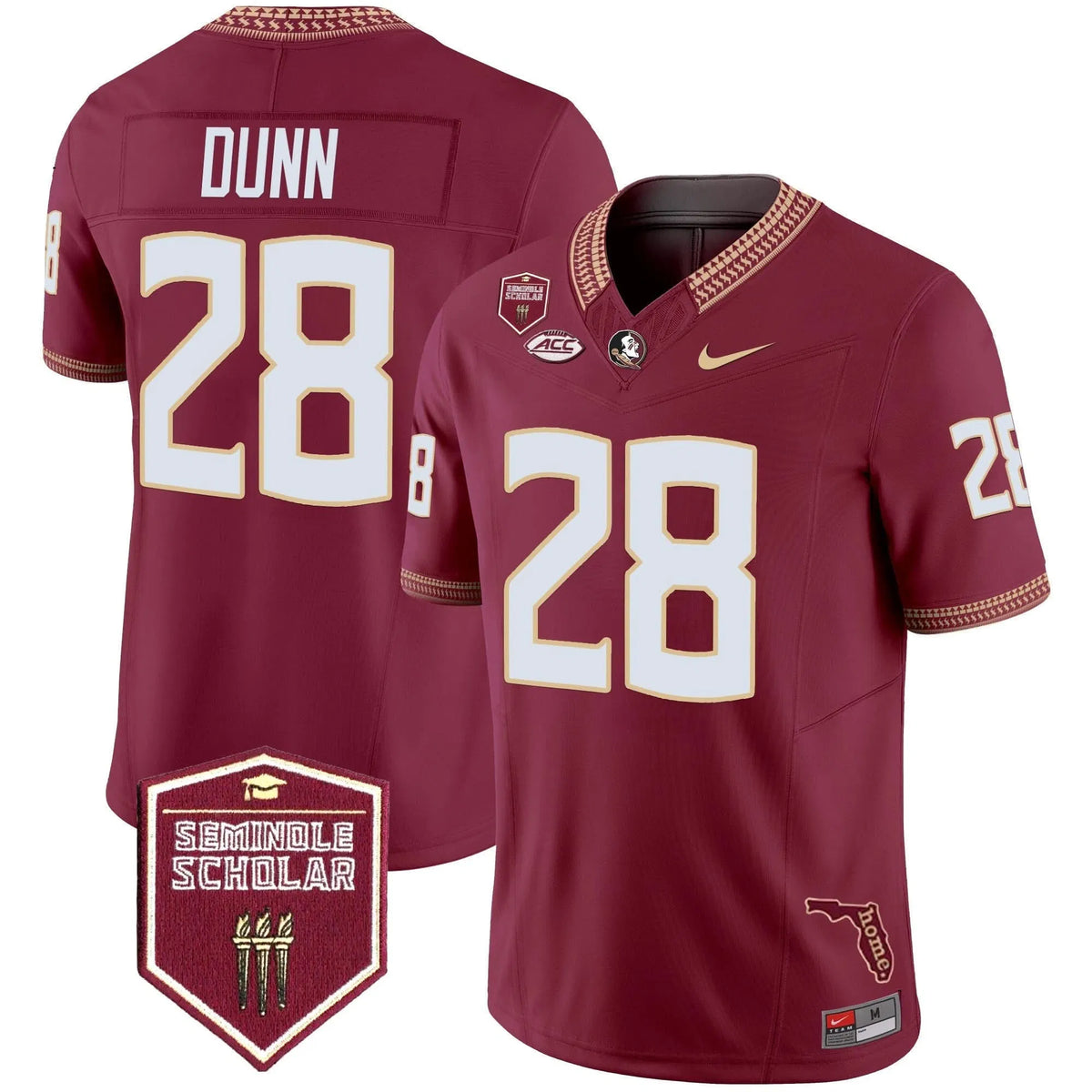 Personalized FSS 2026 Seminole Scholar Patch Vapor Limited Jersey - Garnet / Warrick Dunn Stitched