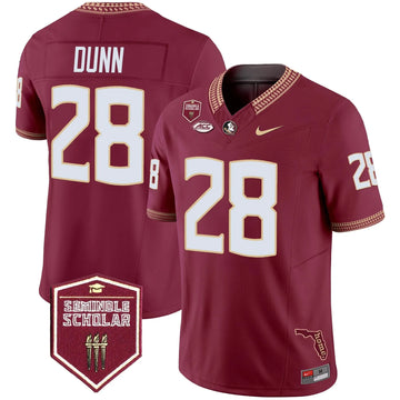 Personalized FSS 2026 Seminole Scholar Patch Vapor Limited Jersey - Garnet / Warrick Dunn Stitched