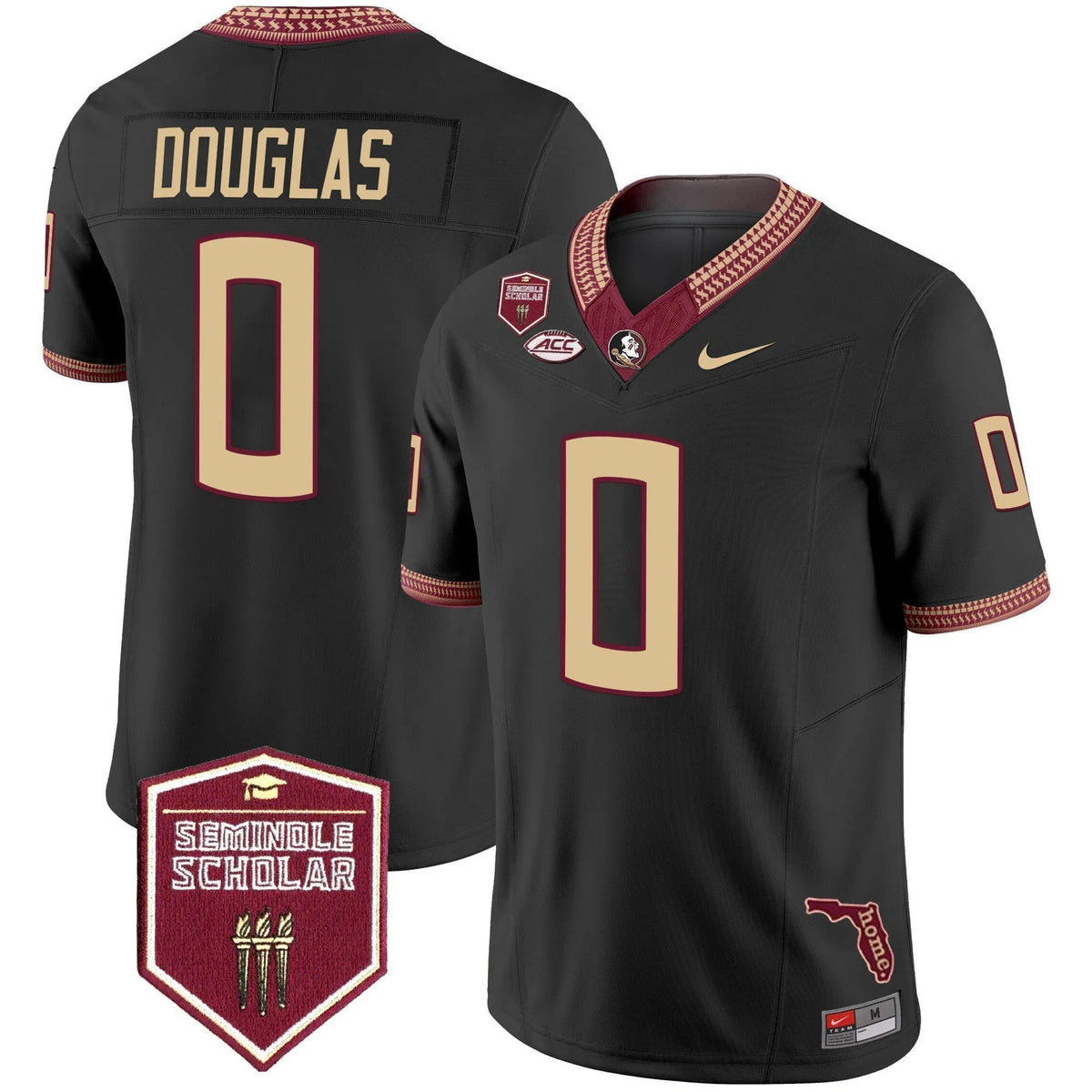 Personalized FSS 2026 Seminole Scholar Patch Vapor Limited Jersey - Black / Ja'Khi Douglas Stitched