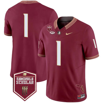 Personalized FSS 2026 Seminole Scholar Patch Vapor Limited Jersey - Garnet / #1 Team Stitched