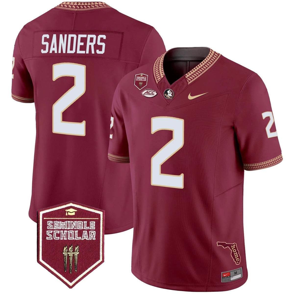 Personalized FSS 2026 Seminole Scholar Patch Vapor Limited Jersey - Garnet / Deion Sanders Stitched