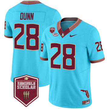 Personalized FSS 2026 Seminole Scholar Patch Vapor Limited Jersey - Turquoise / Warrick Dunn Stitched