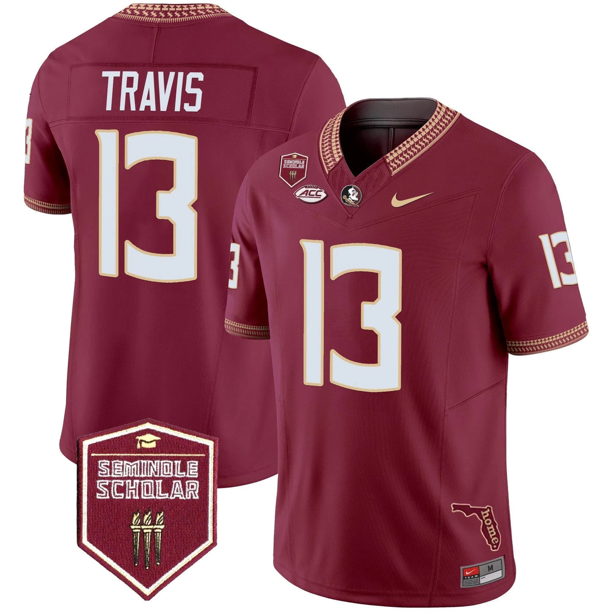Personalized FSS 2026 Seminole Scholar Patch Vapor Limited Jersey - Garnet / Jordan Travis Stitched