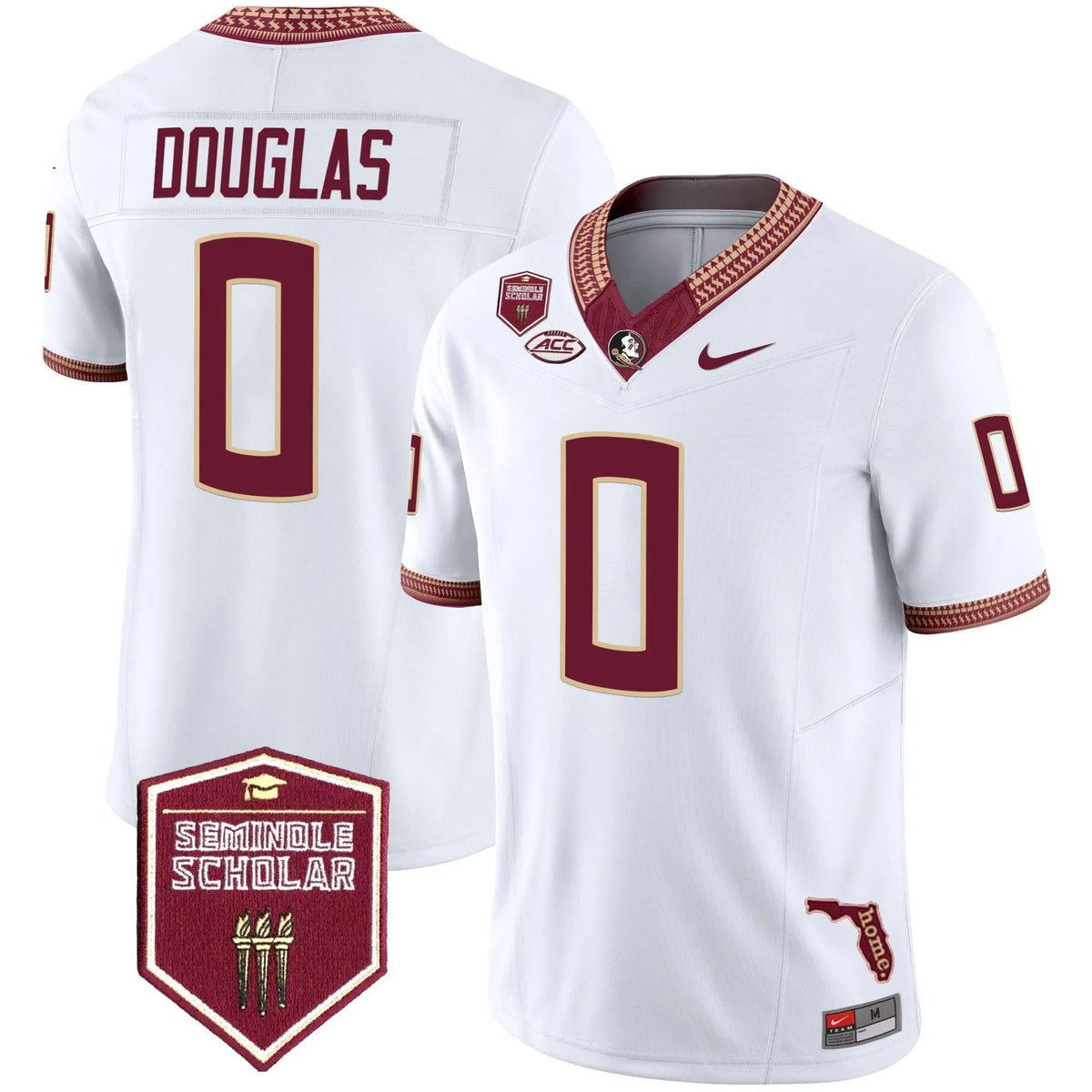 Personalized FSS 2026 Seminole Scholar Patch Vapor Limited Jersey - White / Ja'Khi Douglas Stitched