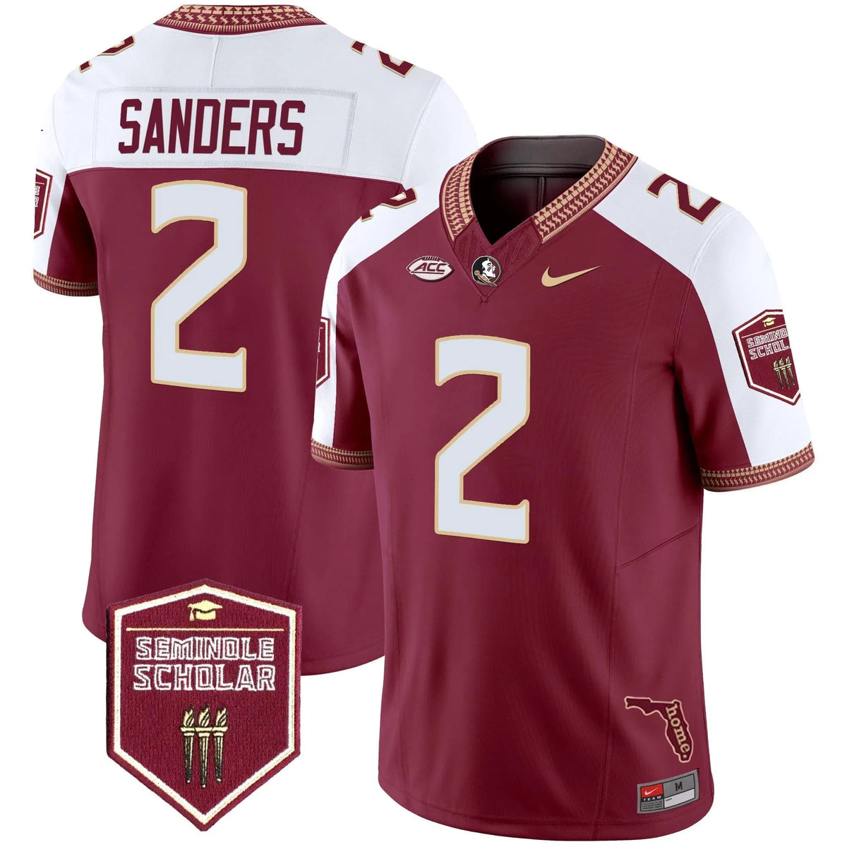 Personalized FSS 2026 Seminole Scholar Patch Vapor Limited Jersey - Garnet Alternate / Deion Sanders Stitched