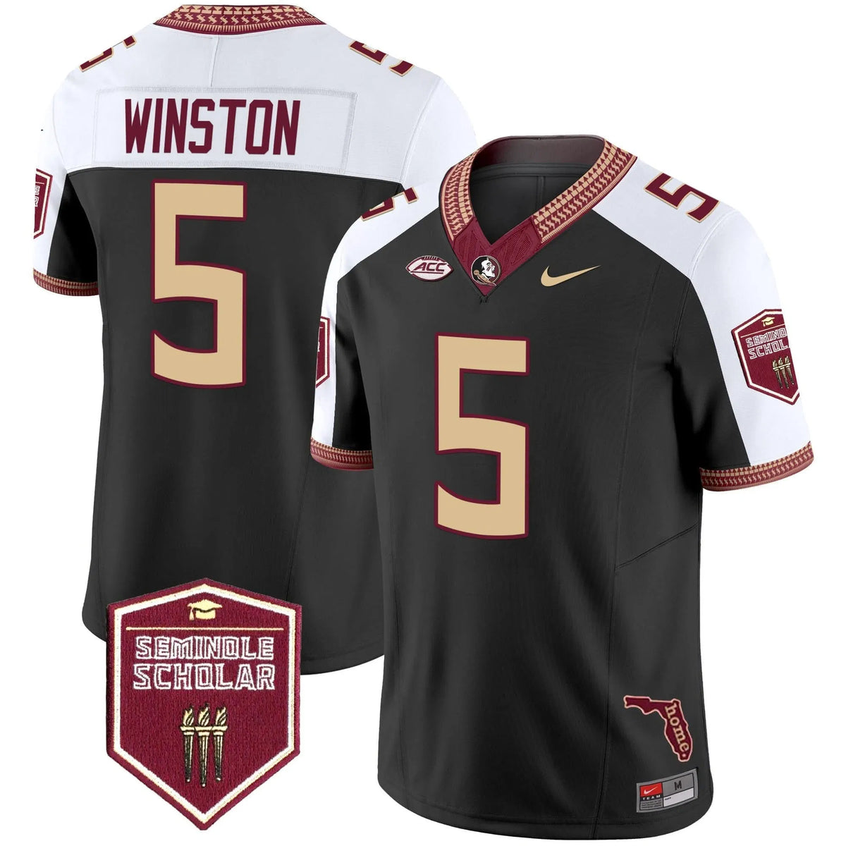 Personalized FSS 2026 Seminole Scholar Patch Vapor Limited Jersey - Black Alternate / Jameis Winston Stitched