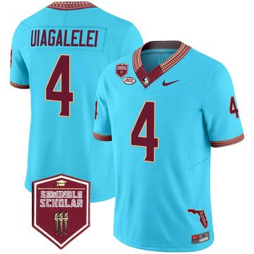 Personalized FSS 2026 Seminole Scholar Patch Vapor Limited Jersey - Turquoise / DJ Uiagalelei Stitched