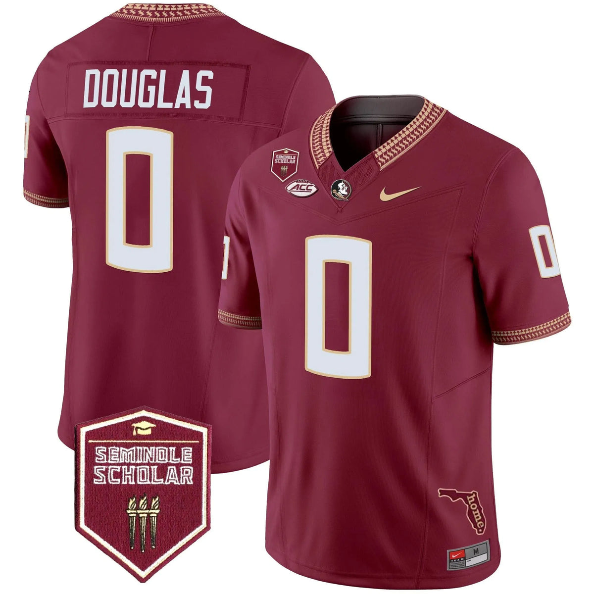 Personalized FSS 2026 Seminole Scholar Patch Vapor Limited Jersey - Garnet / Ja'Khi Douglas Stitched