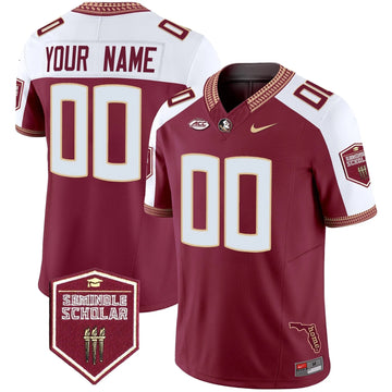 Personalized FSS 2026 Seminole Scholar Patch Vapor Limited Custom Jersey - Garnet Alternate Stitched