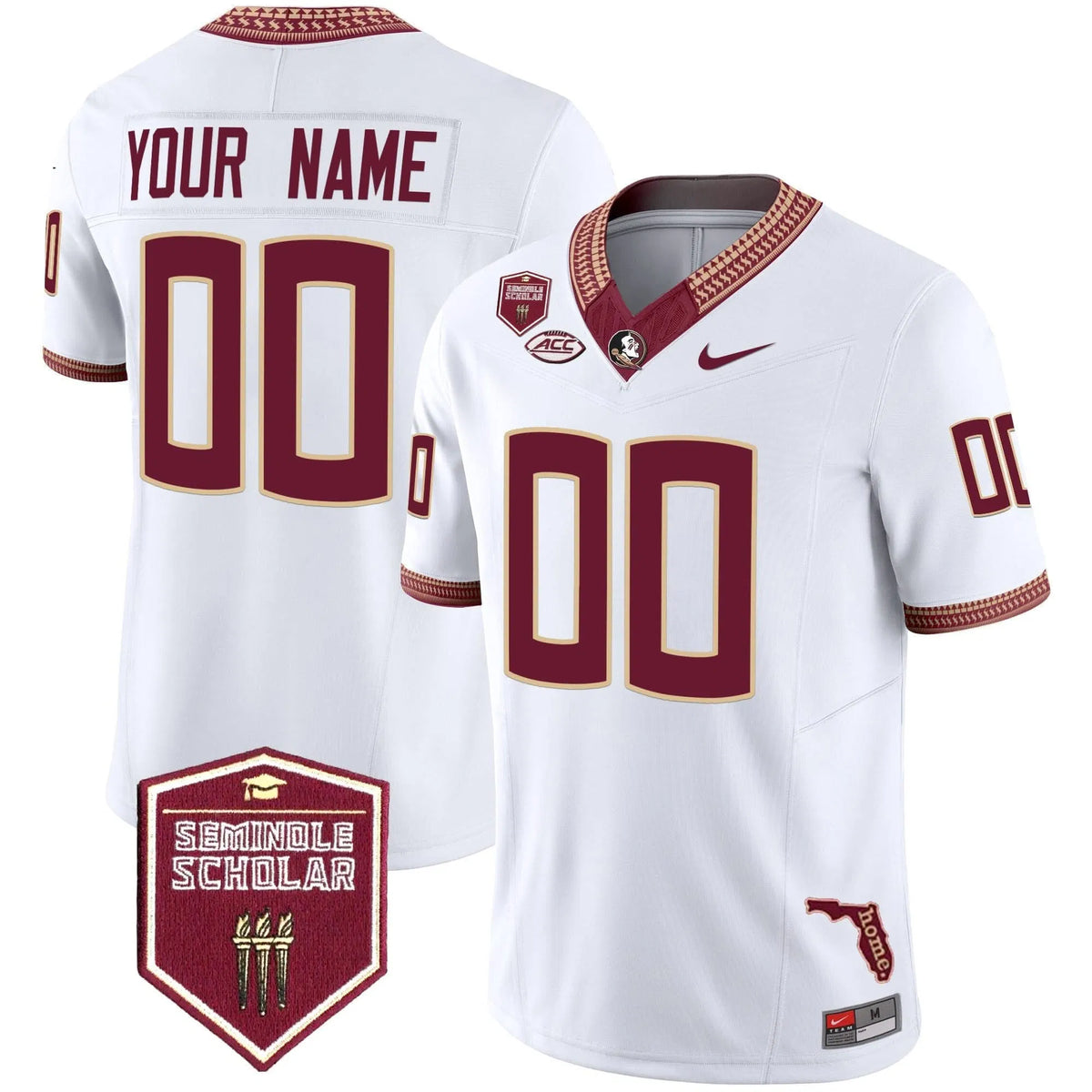 Personalized FSS 2026 Seminole Scholar Patch Vapor Limited Custom Jersey - White Stitched