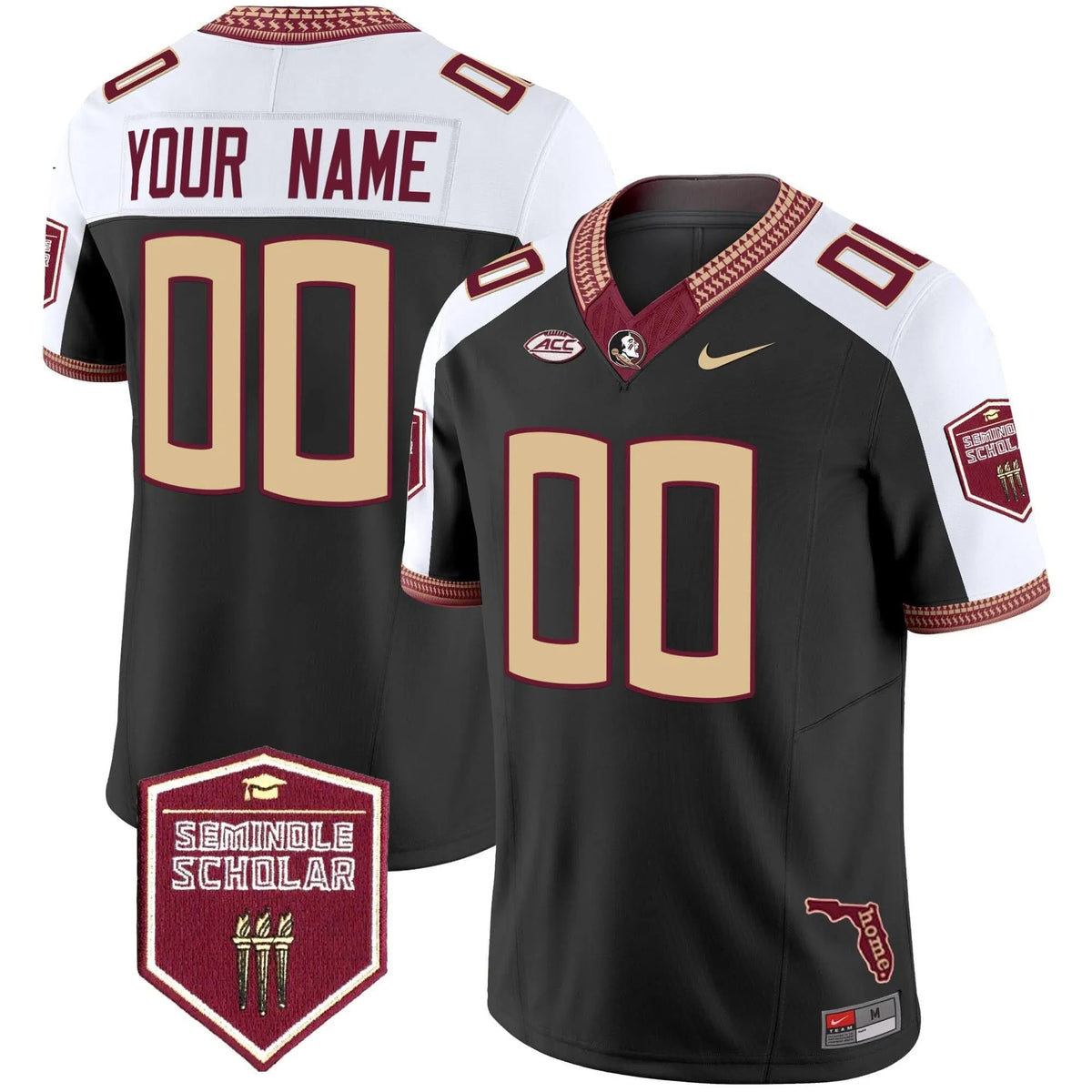 Personalized FSS 2026 Seminole Scholar Patch Vapor Limited Custom Jersey - Black Alternate Stitched