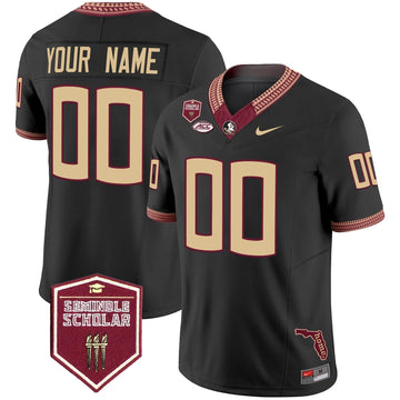 Personalized FSS 2026 Seminole Scholar Patch Vapor Limited Custom Jersey - Black Stitched