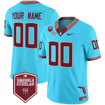 Personalized FSS 2026 Seminole Scholar Patch Vapor Limited Custom Jersey - Turquoise Stitched