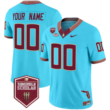 Personalized FSS 2026 Seminole Scholar Patch Vapor Limited Custom Jersey - Turquoise Stitched