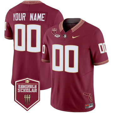Personalized FSS 2026 Seminole Scholar Patch Vapor Limited Custom Jersey - Garnet Stitched