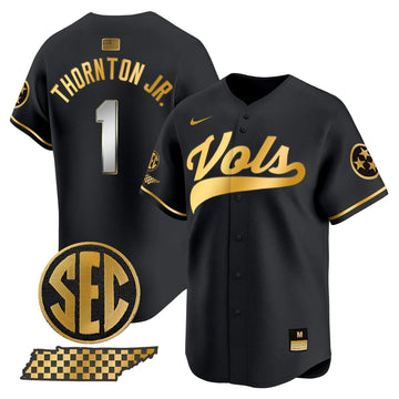 Personalized TV 2026 Vapor Premier Limited Baseball Jersey - Stitched - Black Gold / Thornton Jr. Stitched