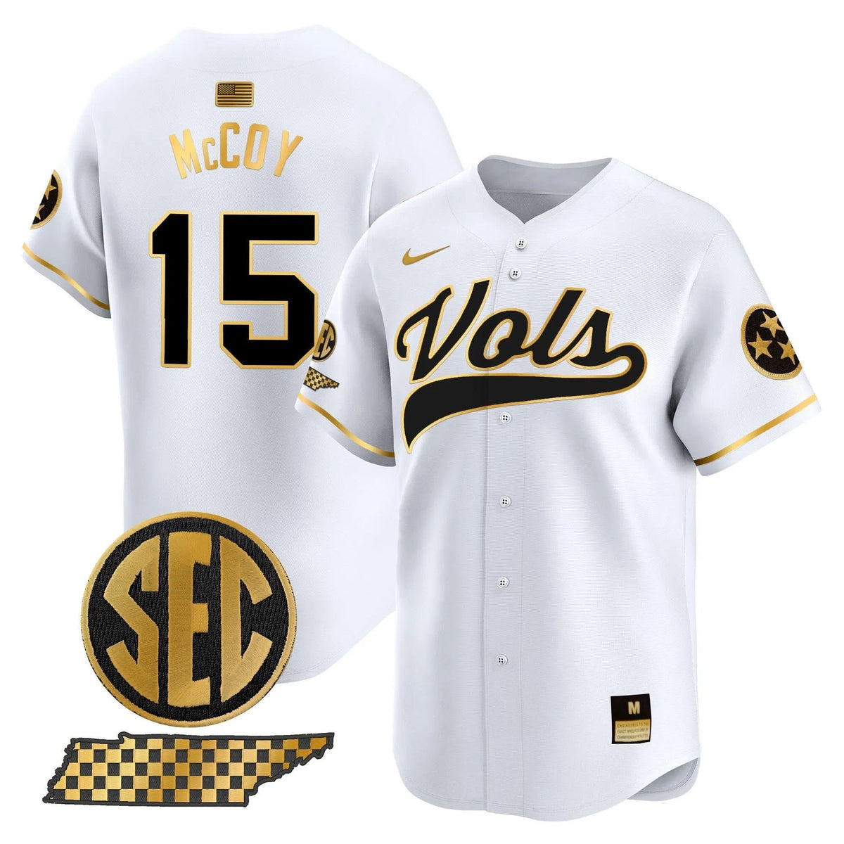 Personalized TV 2026 Vapor Premier Limited Baseball Jersey - Stitched - White Gold / Bru McCoy Stitched