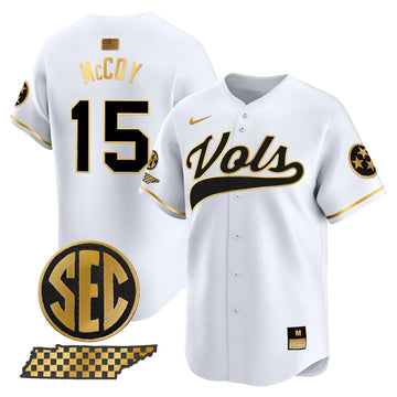 Personalized TV 2026 Vapor Premier Limited Baseball Jersey - Stitched - White Gold / Bru McCoy Stitched