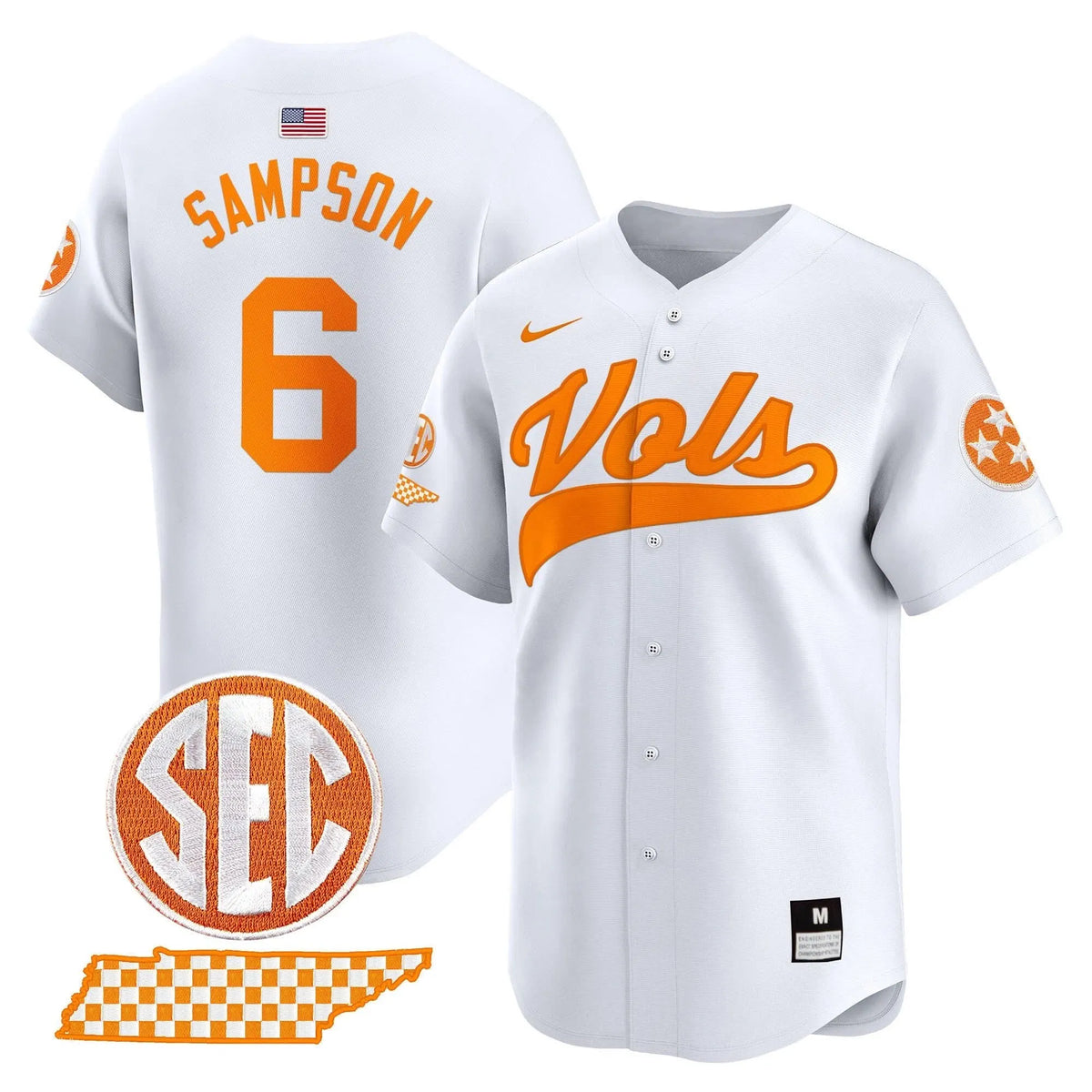 Personalized TV 2026 Vapor Premier Limited Baseball Jersey - Stitched - White / Dylan Sampson Stitched