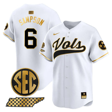 Personalized TV 2026 Vapor Premier Limited Baseball Jersey - Stitched - White Gold / Dylan Sampson Stitched