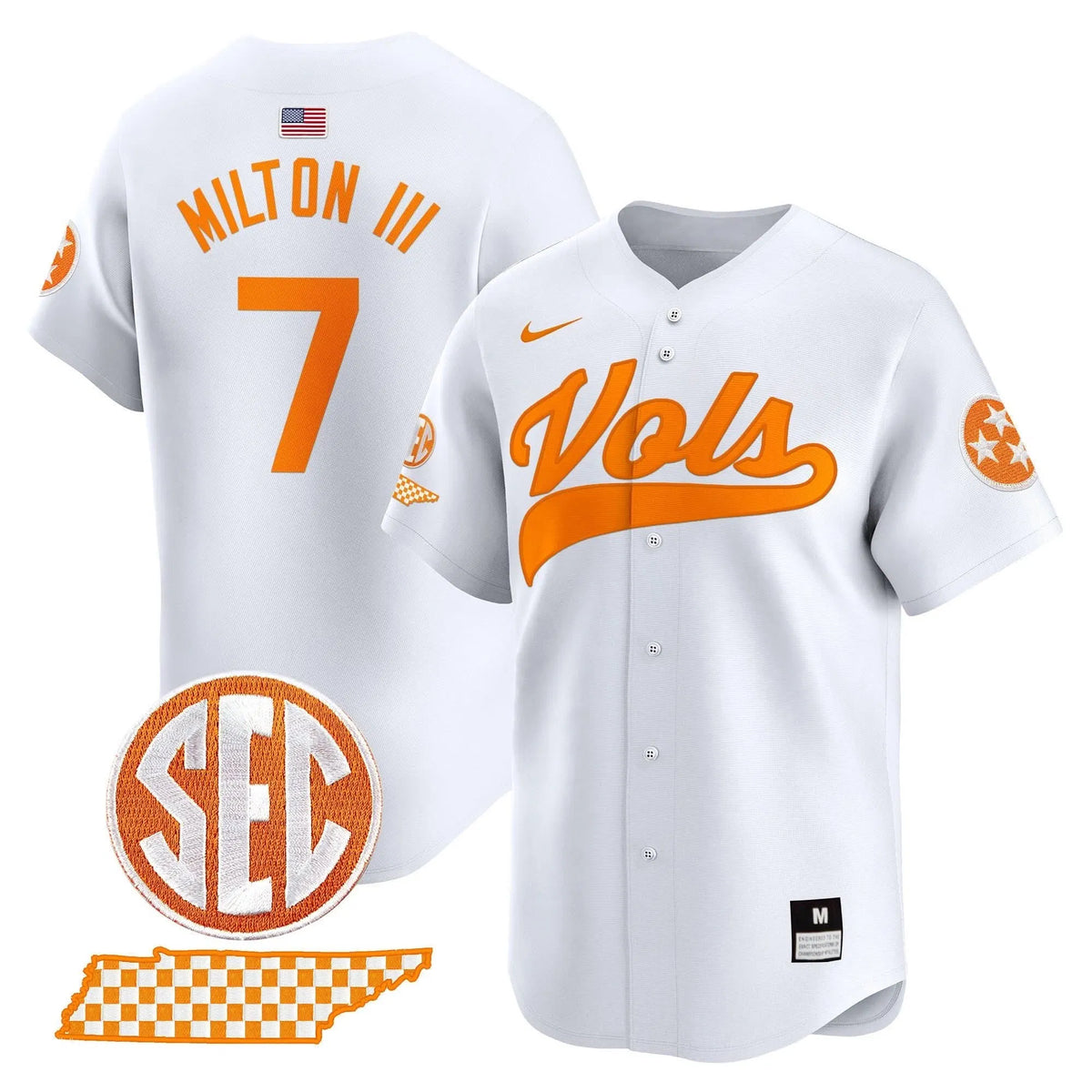 Personalized TV 2026 Vapor Premier Limited Baseball Jersey - Stitched - White / Joe Milton III Stitched