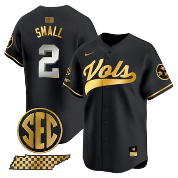 Personalized TV 2026 Vapor Premier Limited Baseball Jersey - Stitched - Black Gold / Jabari Small Stitched