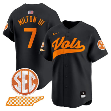 Personalized TV 2026 Vapor Premier Limited Baseball Jersey - Stitched - Black / Joe Milton III Stitched