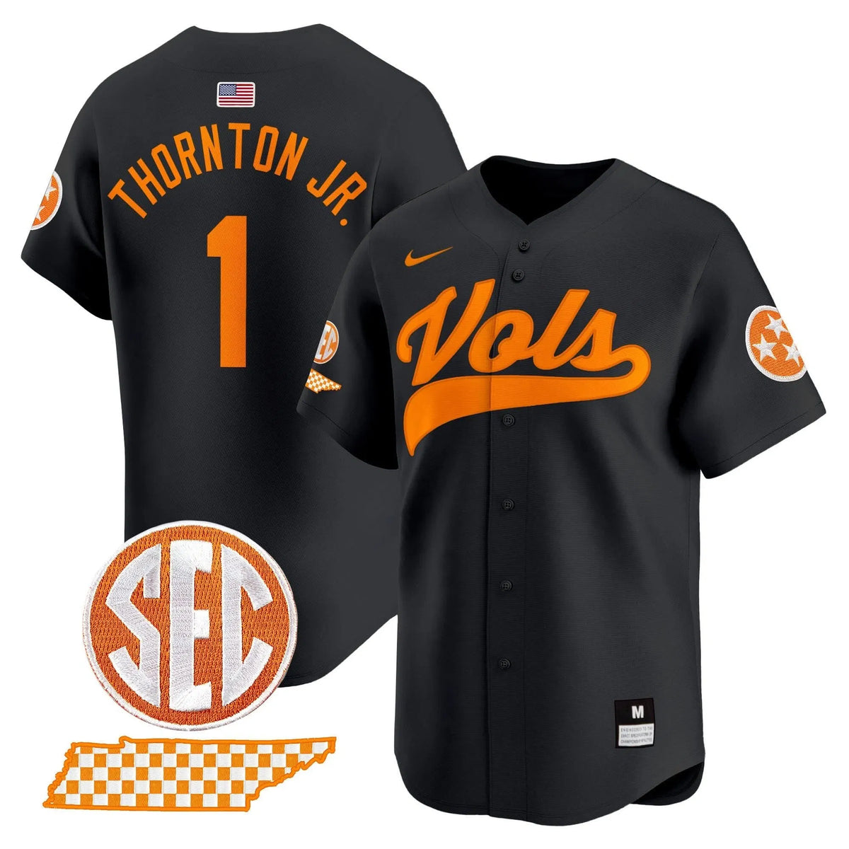 Personalized TV 2026 Vapor Premier Limited Baseball Jersey - Stitched - Black / Thornton Jr. Stitched