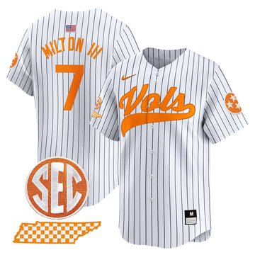 Personalized TV 2026 Vapor Premier Limited Baseball Jersey - Stitched - Pinstripe / Joe Milton III Stitched