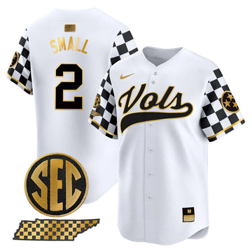 Personalized TV Checkerboard 2026 Vapor Premier Limited Baseball Jersey - Stitched - White Gold / Jabari Small Stitched