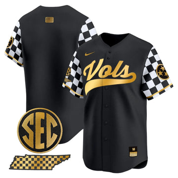 Personalized TV Checkerboard 2026 Vapor Premier Limited Baseball Jersey - Stitched - Black Gold / Team Stitched