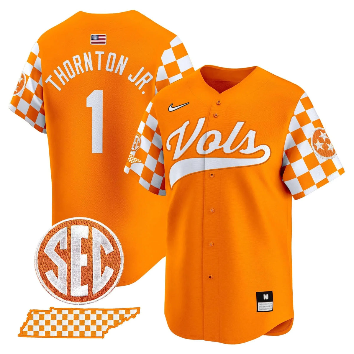 Personalized TV Checkerboard 2026 Vapor Premier Limited Baseball Jersey - Stitched - Orange / Thornton Jr. Stitched