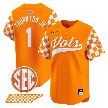 Personalized TV Checkerboard 2026 Vapor Premier Limited Baseball Jersey - Stitched - Orange / Thornton Jr. Stitched