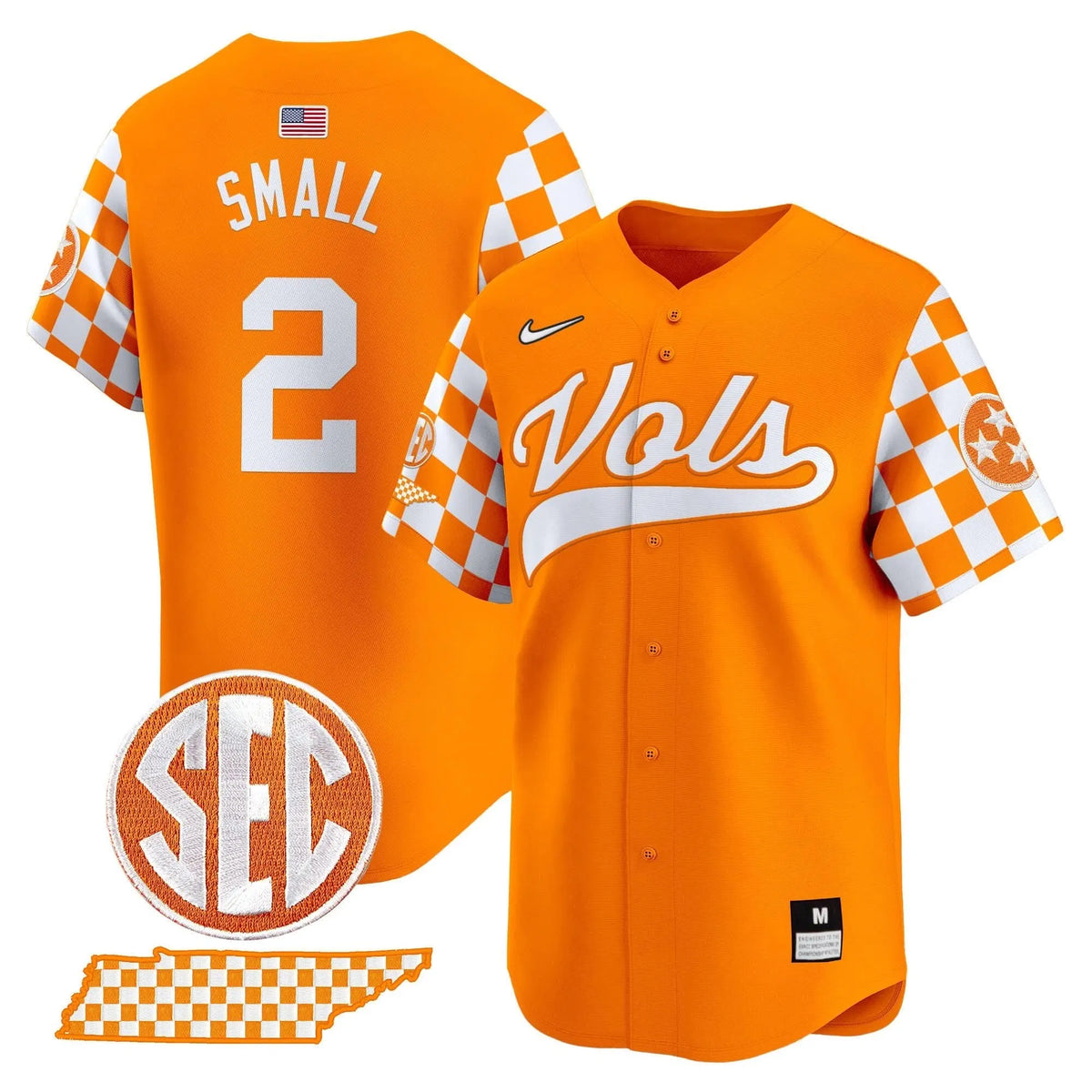 Personalized TV Checkerboard 2026 Vapor Premier Limited Baseball Jersey - Stitched - Orange / Jabari Small Stitched