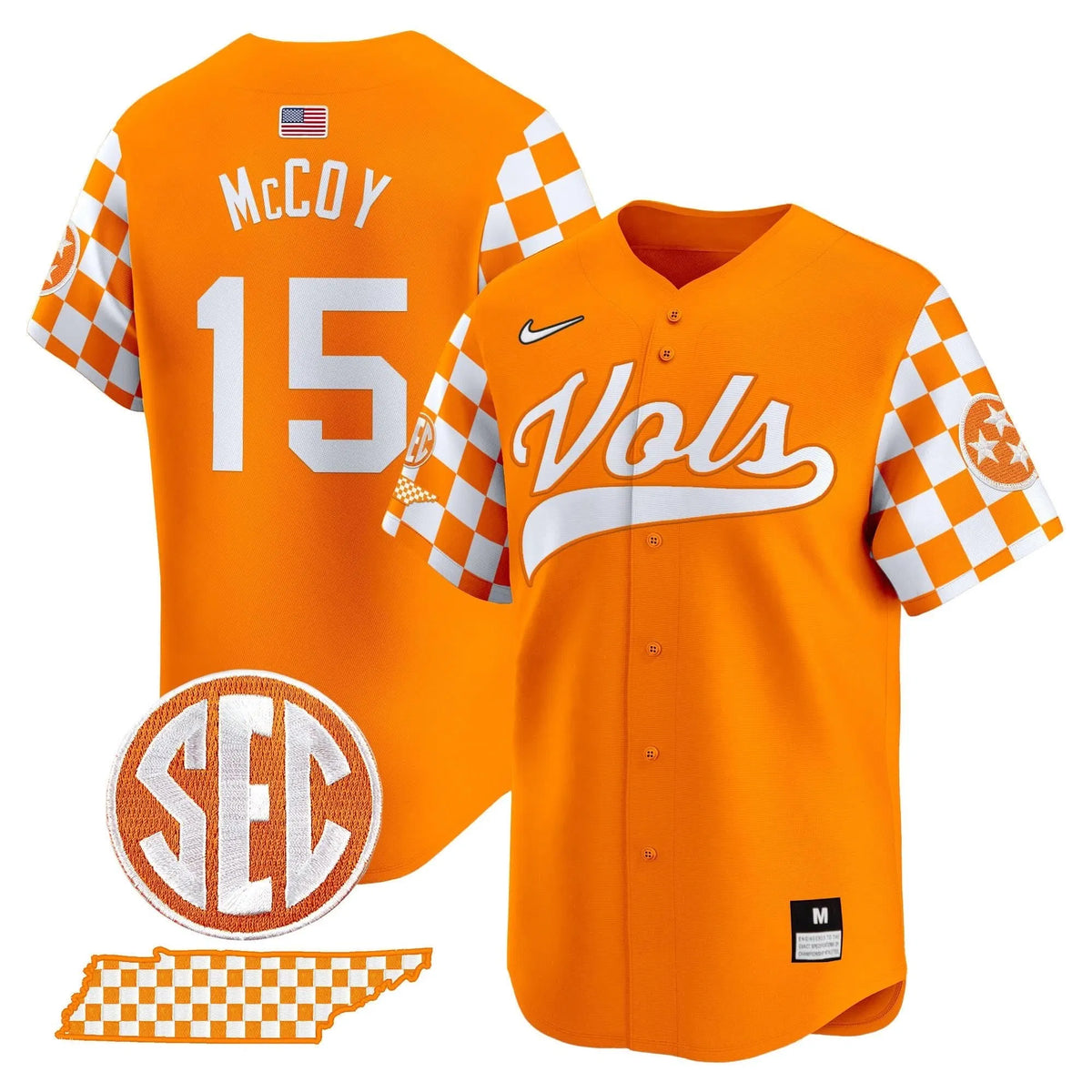 Personalized TV Checkerboard 2026 Vapor Premier Limited Baseball Jersey - Stitched - Orange / Bru McCoy Stitched
