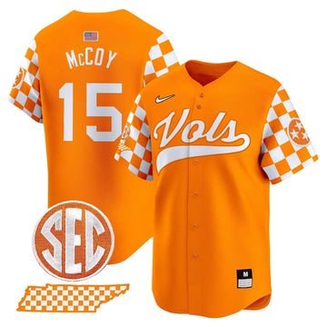 Personalized TV Checkerboard 2026 Vapor Premier Limited Baseball Jersey - Stitched - Orange / Bru McCoy Stitched