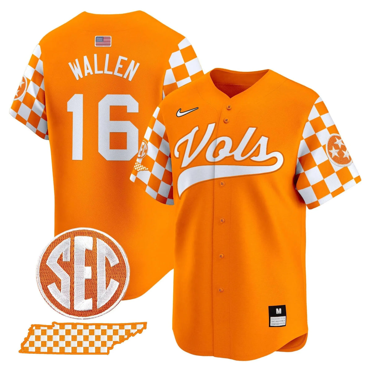 Personalized TV Checkerboard 2026 Vapor Premier Limited Baseball Jersey - Stitched - Orange / Morgan Wallen Stitched