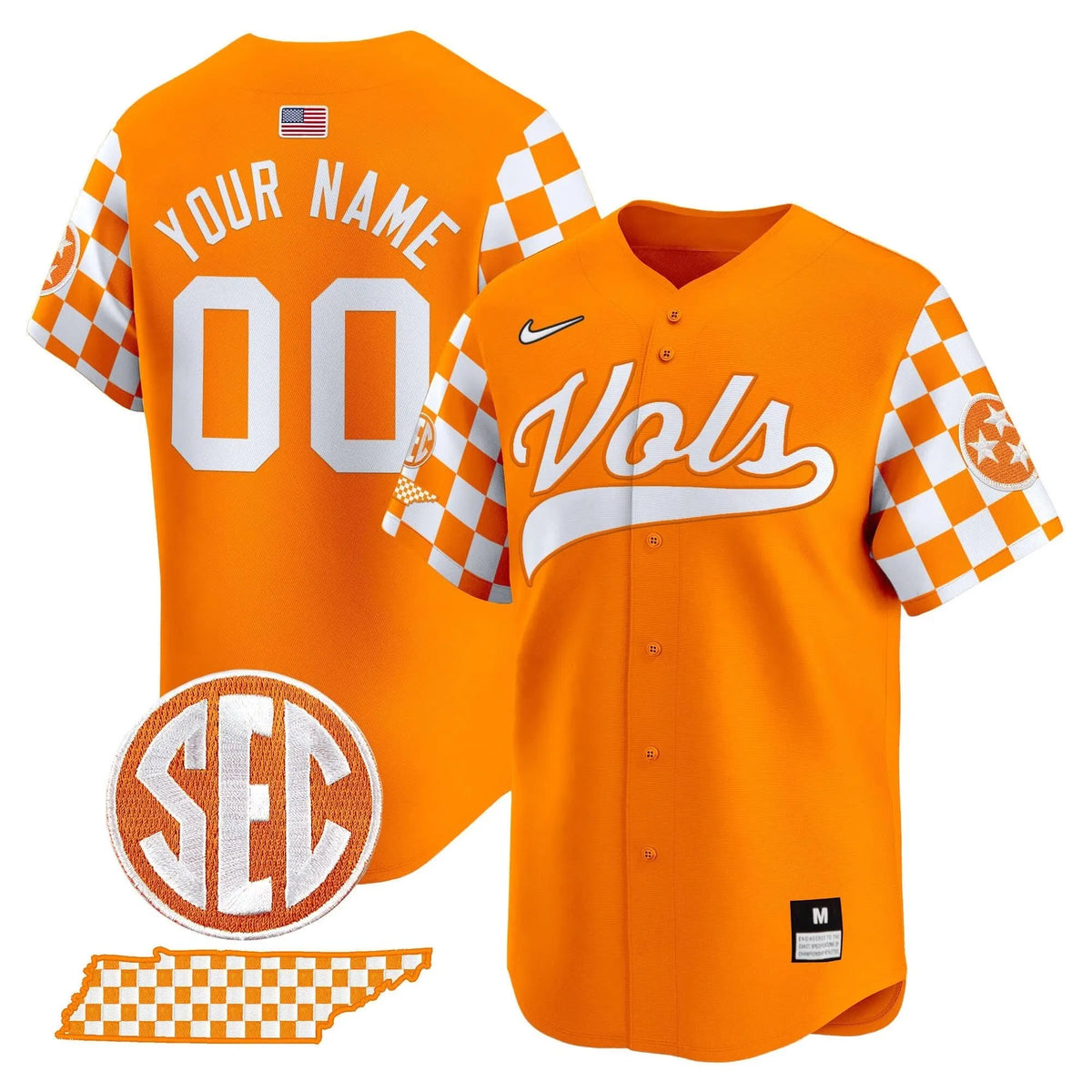Personalized TV Checkerboard 2026 Vapor Premier Limited Baseball Custom Jersey - Stitched - Orange Stitched