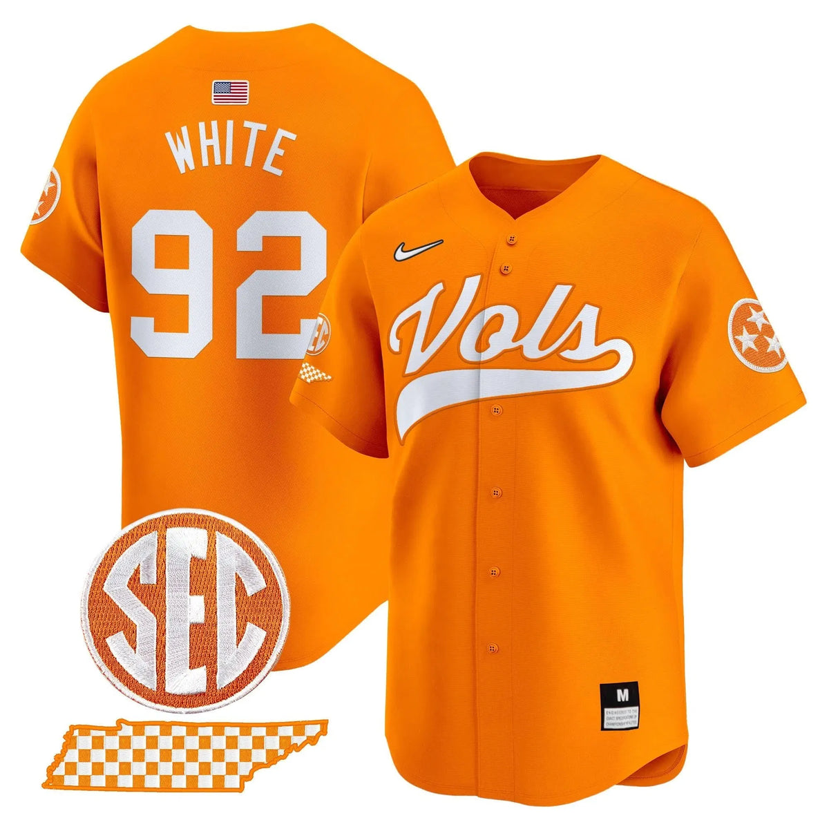 Personalized TV 2026 Vapor Premier Limited Baseball Jersey - Stitched - Orange / Reggie White Stitched