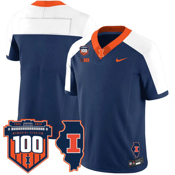 Personalized Illinois Football Vapor Jersey - Navy Alternate / Team Stitched