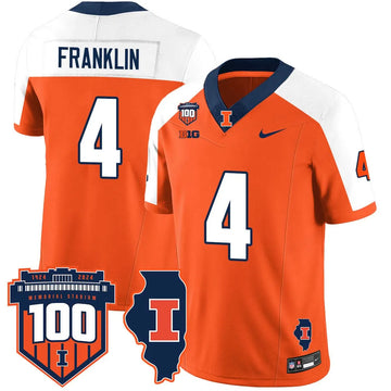 Personalized Illinois Football Vapor Jersey - Orange Alternate / Zakhari Franklin - 4 Stitched