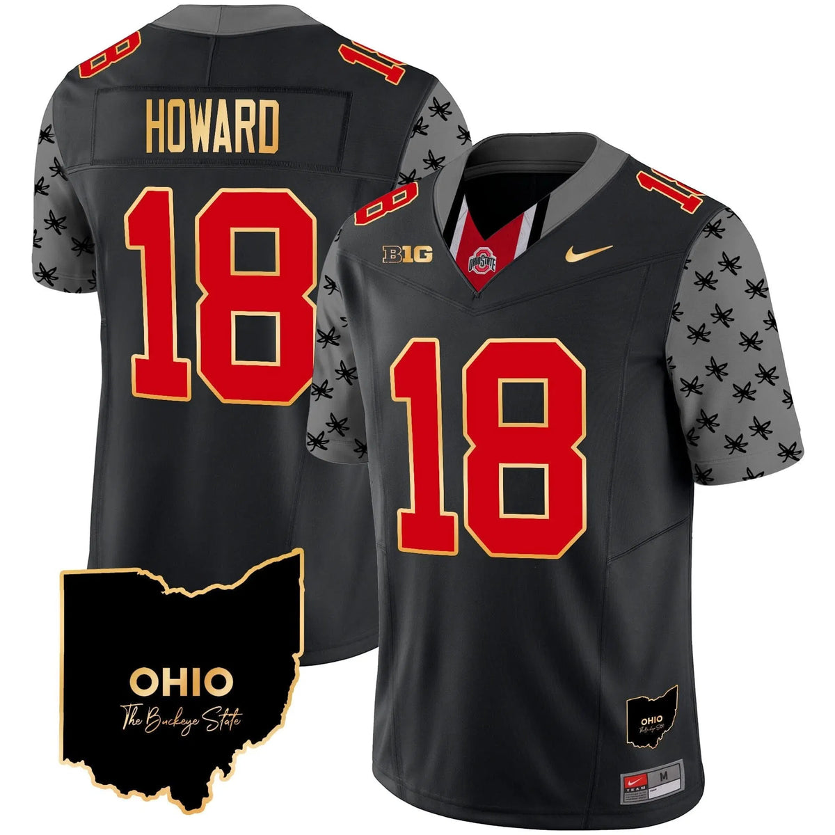 Personalized OSB 2026 Home Patch Gold Trim Vapor Limited Jersey V2 - Black / Will Howard Stitched