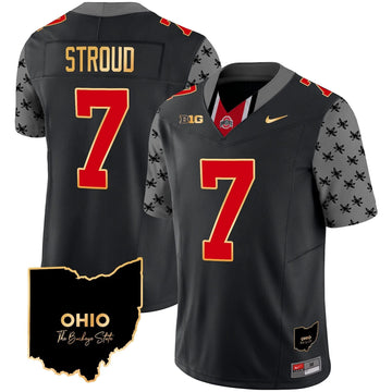 Personalized OSB 2026 Home Patch Gold Trim Vapor Limited Jersey V2 - Black / C J Stroud Stitched