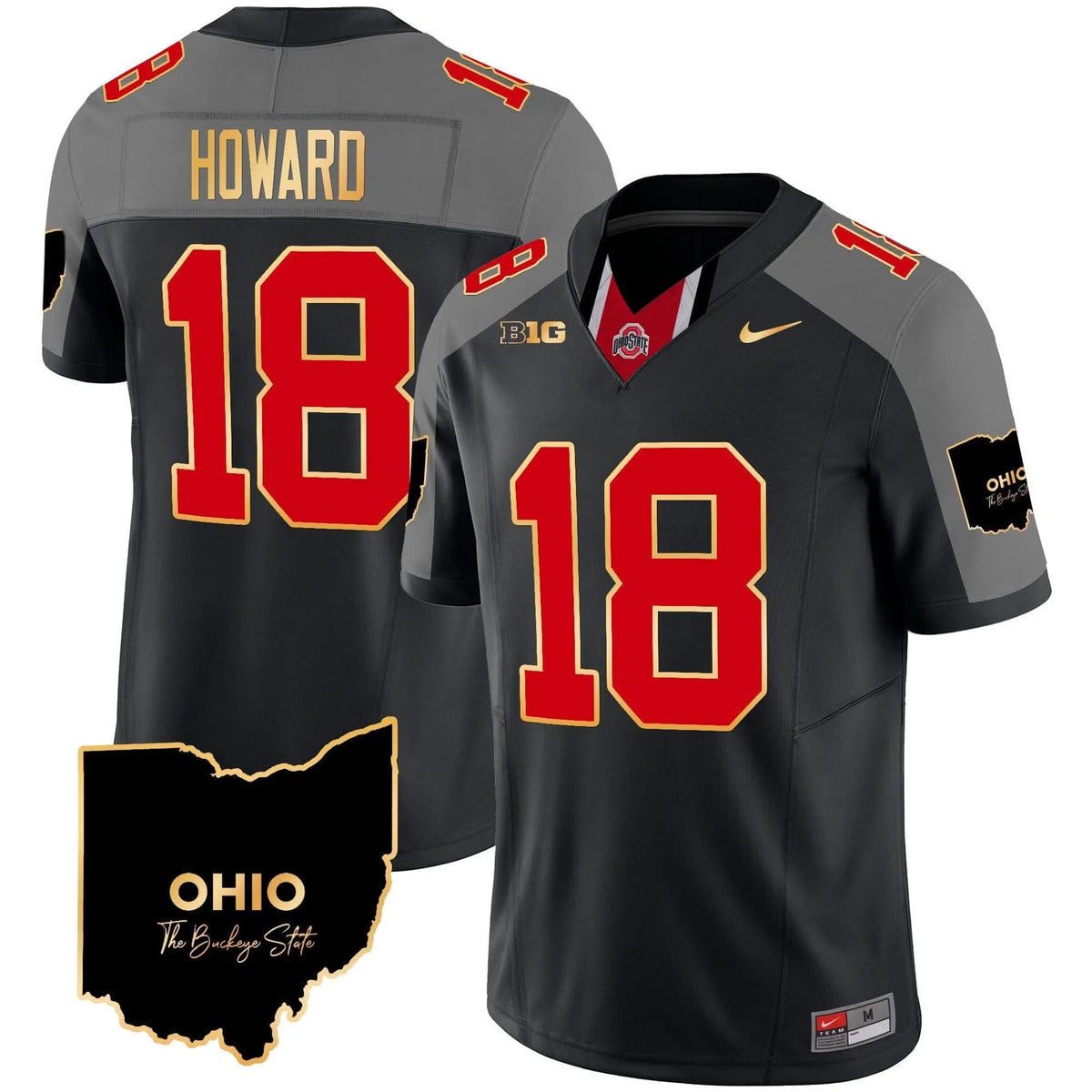 Personalized OSB 2026 Home Patch Gold Trim Vapor Limited Jersey V2 - Black Special / Will Howard Stitched