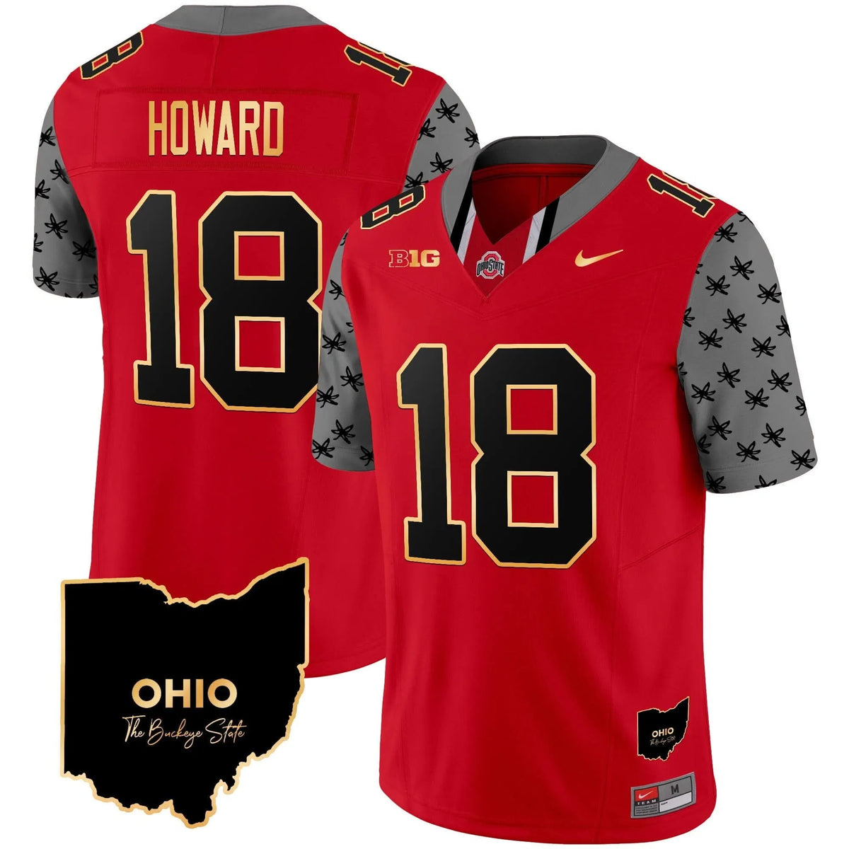 Personalized OSB 2026 Home Patch Gold Trim Vapor Limited Jersey V2 - Red / Will Howard Stitched
