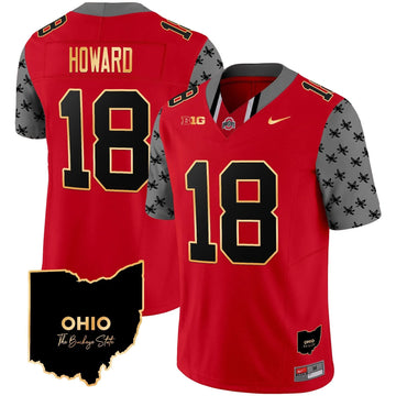 Personalized OSB 2026 Home Patch Gold Trim Vapor Limited Jersey V2 - Red / Will Howard Stitched