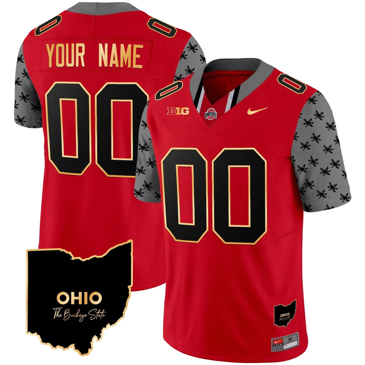 Personalized OSB 2026 Home Patch Gold Trim Vapor Limited Custom Jersey V2 - Red Stitched
