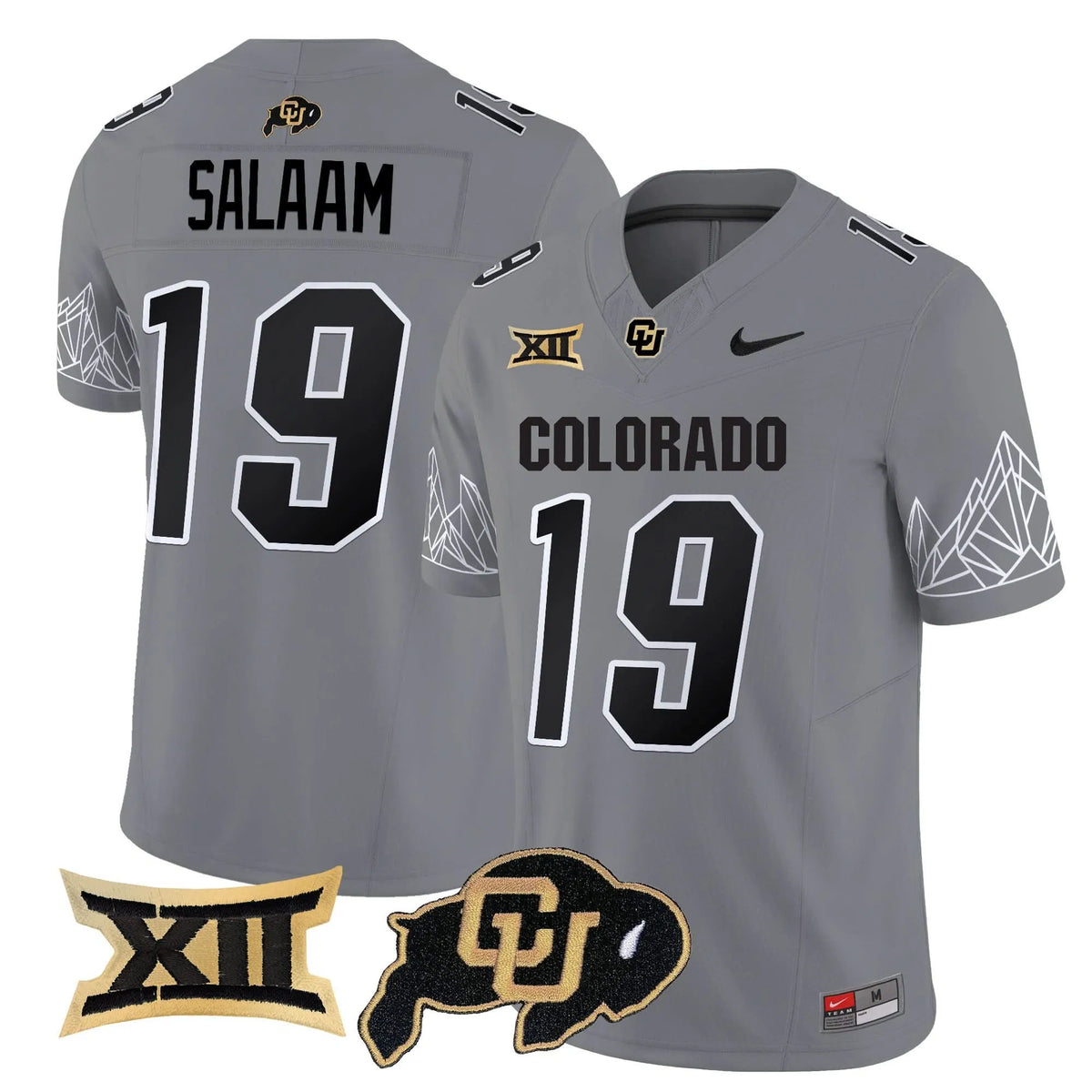Personalized CB Vapor Limited Jersey V3 - Big 12 XII Patch - Gray / Rashaan Salaam Stitched