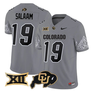 Personalized CB Vapor Limited Jersey V3 - Big 12 XII Patch - Gray / Rashaan Salaam Stitched