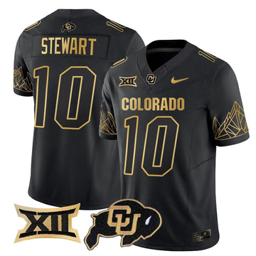 Personalized CB Big 12 XII Patch Gold Vapor Limited Jersey - Black Gold / Kordell Stewart Stitched